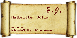 Halbritter Júlia névjegykártya