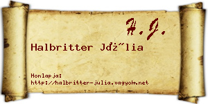 Halbritter Júlia névjegykártya