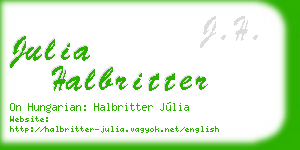 julia halbritter business card